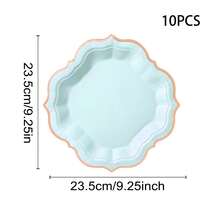 10pcs Platinum Party Plates, Gold Foil Dessert Paper Plates With Scalloped Edges, Disposable Cake Plates Suitable For Tea Party, Birthday, Bridal Shower, Baby Shower, Wedding Receptions - TOP - View 17
