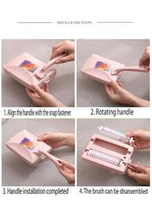 1pc Household Double Rollers Carpet Cleaning And Clothes Lint Removing Hair And Dust Removal Brush Multifunctional Cleaner - Multicolor - View 3