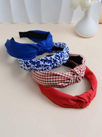 4pcs Casual Knotted Wide Headband, Suitable For Daily Wear ,Hair Band ,Diadema ,Hair Hoop