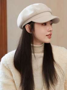 4/3/1件(S) 2026新款时尚女士八角贝雷帽，优雅复古英伦风羊毛毡帽，适合外出、聚会、派对，可作为送给她的礼物，情人节礼物