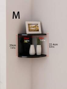1pc Creative Wall Mounted Corner Shelf, 5-Tier Semi-Circle Wall Rack, Home Storage Organizer - Black - View 6