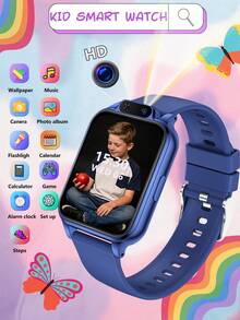 2025 Smart Watch For Teens, 300mAh Battery, 18 Educational Games Built-In, Touchscreen, USB Port, Camera, Pedometer, Calendar And Alarm - Multi-Color Silicone Strap, Sports Design, Suitable For Children Aged 6-12, Perfect Gift For Halloween And Christmas, Fun Learning Tool, Fashionable Teen Watch, Comfortable To Wear, Interactive Device, Designed For Teenagers