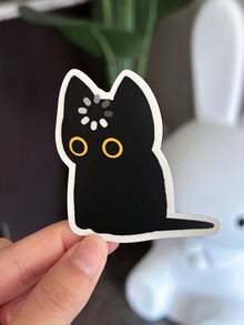 Black Cat Void Loading Sticker Matte Vinyl Waterproof Sticker Cute Silly Funny Sticker NVA - trắng - Xem 2