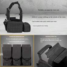 迷彩防弹战术背心，多功能透气耐磨户外背心 - 彩色 - 查看 5