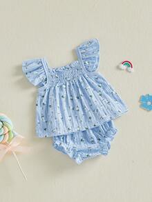 Baby Girls Tank Top Co-Ords - Blue - View 3