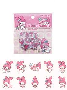 Sanrio 100张Hello Kitty、Kuromi、My Melody、Pochacco卡通贴纸，文具用品，生日礼物（部分贴纸随机发货）