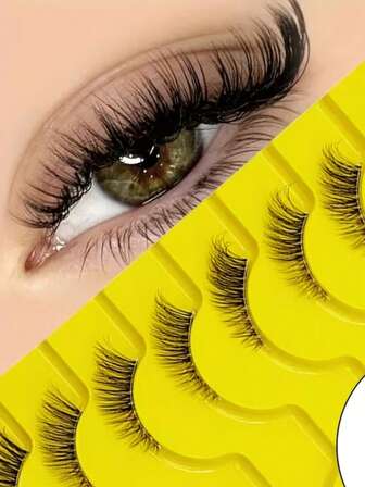 10 Half Lashes, Soft And Natural Cat Eye False Eyelashes, 3-5-9mm Fluffy Fox Style Eyelashes, Natural Eye Tail Extension Eyelashes, Suitable For Any Occasion, Suitable For Beginners