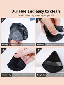 Set de 10 esponjas de maquillaje triangulares, incluye borla de polvo, difuminador de maquillaje, pinceles de maquillaje, esponja suave para corrector, adecuado para base, polvo, crema, maquillaje líquido, multicolor, sin látex, para uso húmedo y seco - Negro - Ver 4