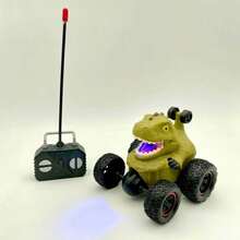 Dinosaurio de Stunt RC Veloz - T-Rex con Rotación 360°, Luces, Baterías Incluidas para Niños - Verde militar - Ver 2