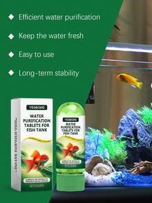 YEGBONG 水族箱水质净化片，水质清洁剂，除臭剂，清除污垢和淤泥，保持水族箱水质清澈洁净 - 彩色 - 查看 6