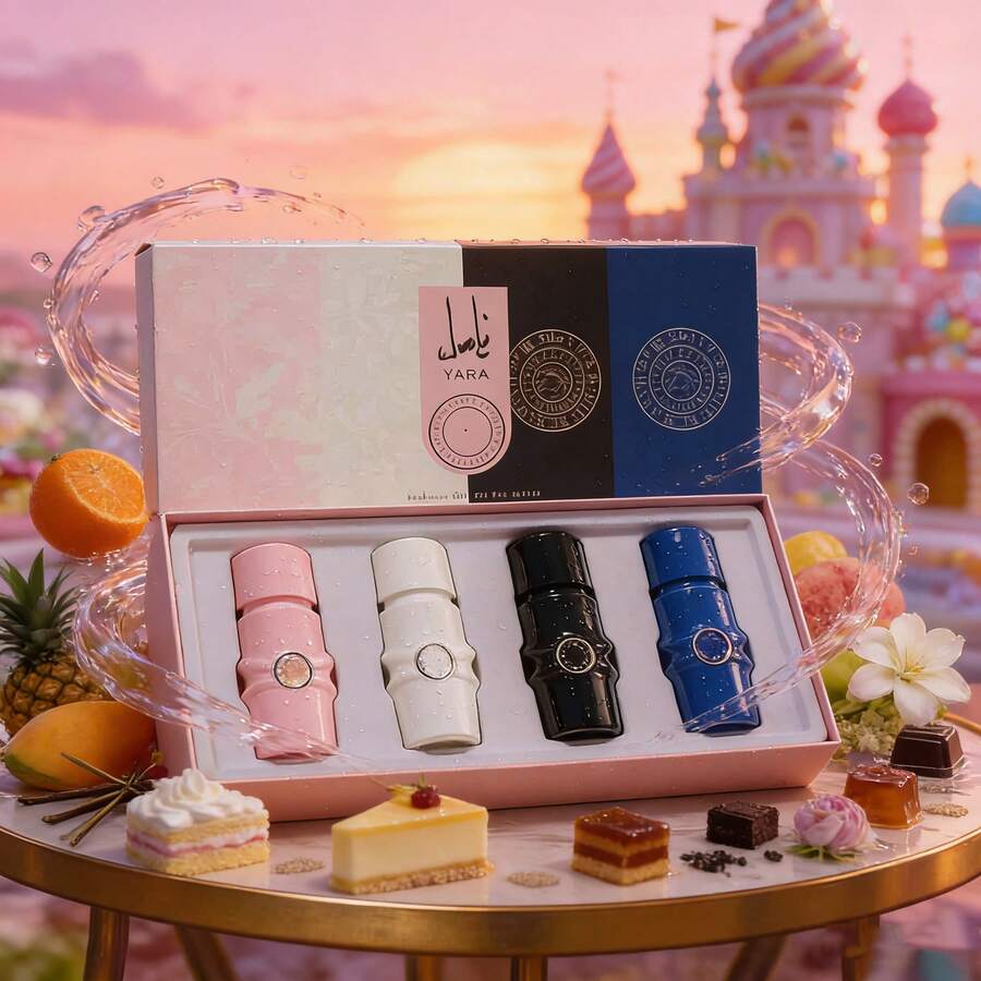 MYSTICAL GIFT SET LATTAFA 4X30ML PERFUME - YARA/YARA ME GOURMANDE + ASAD/ASAD ZANZIBAR SPICY AQUATIC REFINED GIFT