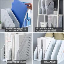 Juego de 2 Archiveros Plegables Reforzados Caja de Almacenaje para Documentos y Carpetas Organizador de Oficina y Casa - Grisclaro - Ver 6