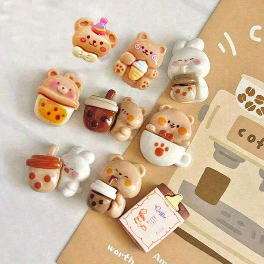 9 件装椭圆形塑料卡通动物磁铁、可爱餐厅主题冰箱贴、装饰厨房和办公用具、白板和冰箱贴，适用于家居装饰