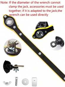 Universal Jack Ratchet Wrench - Dual Purpose Slotting Facilitates Car And Tire Repair And Maintenance - Multicolor - View 7