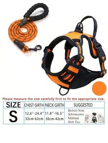 Large/Medium/Small No-Pull Dog Harness & Leash Set With 4 Buckles, Adjustable Padded Vest, Control Handle, And Reflective Night-Visible Design, Suitable For Dogs Of All Sizes - Multicolor - View 14