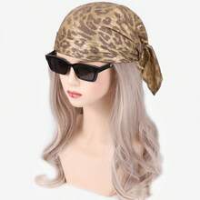 Silver Leopard And Snake Print Laser Scarves, Shimmering Headscarves And Fashion Accessories - Khăn vuông nhuộm màu vàng kim - Xem 6