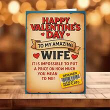 1张“情人节快乐”温馨情人节贺卡，创意便签设计，送给妻子的最佳礼物，高品质贺卡带信封（12x17厘米）/（4.72x6.7英寸） - 彩色 - 查看 3