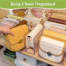 2 piezas Estantería de almacenamiento de plástico blanco/transparente de múltiples capas (34cm/13.4in * 14cm/5.5in * 13cm/5.1in) - Organizador multifuncional para bolsos/libros/suministros de oficina, ahorro de espacio, adecuado para decoración del hogar/oficina/armario - Multicolor - Ver 2