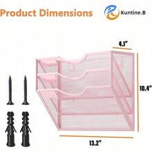 Kuntine.B Organizador de archivos de pared para oficina y hogar organizador de archivos de pared para oficina y hogar negro 3 niveles - 3 niveles rosa - Ver 2