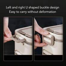 YQQ EVGATSAUTO Contenedores de Almuerzo Aislados Caja Apilable de 2 Niveles Contenedores de Almuerzo Aislados de Acero Inoxidable 304 Compartimento a Prueba de Fugas Contenedor de2179 - Damascoclaro - Ver 8