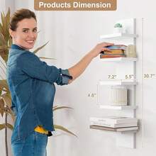 Multi-Layer Wall Mounted Home Storage & Decor Shelves, Modern Living Room Display Rack, Toy & Book Storage Organizer Shelves, Wooden Storage Rack, Hanging Toy Display Rack, Cosmetic Display Rack - Multicolor - View 7