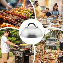 Cupula Para Derretir Queso Cupula Parrilla para Cocinar con Tapa Vaporizadora Tapa De Acero Inoxidable Accesorios Parrilla Plana Para Asados Filete Cocina Teppanyaki - Atributetónico - Ver 4