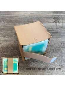 Cube Tissue Box Cover Holder Square PU Leather Tissue Holder Tissue Case Dispenser Bathroom, Tabletop, Vanity, Office White - 米色 - 查看 5