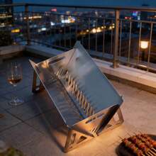 户外折叠式不锈钢篝火烧烤架，便携式烧烤炉，适用于露营、野餐和烧烤