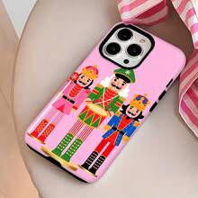 Estuche para teléfono con personaje de Cascanueces bailando Compatible con estuches para teléfonos   17  16 Pro Max  15 Pro Max  13 y  12 Hecho de material TPU a prueba de caídas, resistente al desgaste y cómodo de sostener Un gran regalo para familiares, amigos, seres queridos, novios/novias y para Navidad - Blanco - Ver 2
