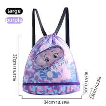 1pc Cartoon Printed Swimming Bag - Waterproof Dry-Wet Separation Backpack, Swimming Gear Organizer, Beach Drawstring Storage Bag & Toiletry Pouch