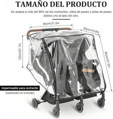 Cubierta de Lluvia para Cochecito, Protección de Lluvia y Viento Transparente Cochecito, Protección el Polvo, Accesorio para Carriola de Protección para los Ojos para Uso en Exteriores(L) - G-2 - Ver 3