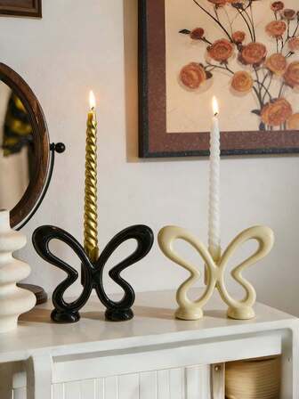 Handmade Nordic Style Asymmetric Bow Candle Holder, High-Quality Home Decor Item, Suitable For Holidays, Parties, Gifts, And Expressing Good Wishes