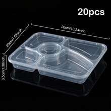 10/20个装可重复使用带盖餐盒，方便外带食物，塑料材质，坚固防漏，适用于微波炉、冰箱和洗碗机。 - 彩色 - 查看 21