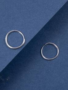 1pc S925 Sterling Silver Minimalist Elegant Navel Ring, Multiple Sizes Available, Suitable For Women - The Perfect Gift For Mothers On Valentine's Day And Mother's Day - Single Smooth Surface - View 5