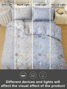 三件套花卉图案被套，采用超柔软透气的优质超细纤维面料制成，适合所有季节，可机洗，不褪色，不起球，防缩水，防皱，时尚波西米亚/农舍/现代简约卧室装饰，易于打理，适合单人床/双人床/大号床/特大号床，是家庭、宿舍、公寓、酒店、度假租赁和送礼的理想之选。 - 彩色 - 查看 8