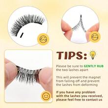 Magnetic Eyelashes Natural Look 1 Pair Reusable Magnetic Lashes With Applicator No Glue Needed Eyelashes Kit Easy To Apply And Remove NZCX-A - BlackMagneticEyelashesNZAKit - 查看 8