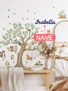 1 pieza - Papel tapiz personalizado - Decoración de habitación personalizada para niñas, decoración del hogar autoadhesiva para la guardería, papel tapiz para niñas, pegatinas de pared extraíbles para regalos personalizados, decoración de pared para sala de estar, decoración de sala de estar, pegatinas para ventanas - Decoración de pared linda y creativa para el arte de pared, decoración de habitación de niños, decoración de dormitorio