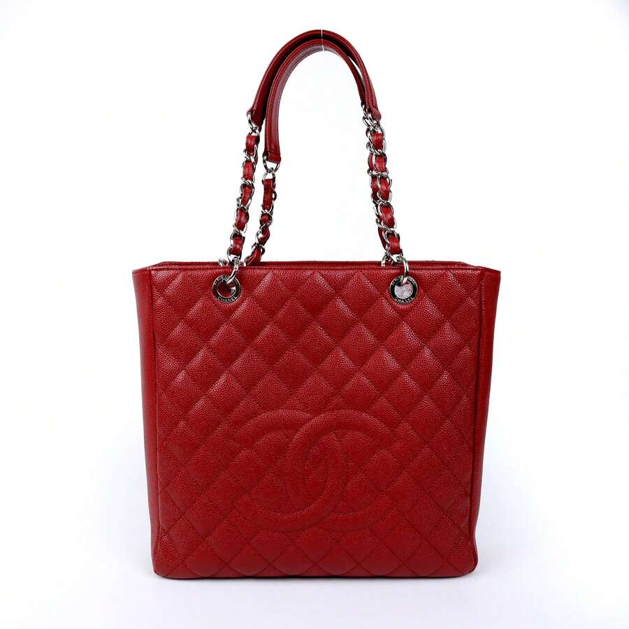 CHANEL Petite Shopping Tote Medium Red Grained Calfskin Shopping Tote Shoulder Bag CC29 17067056 XH - 明亮 - 查看 1