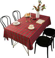 [koulaya]テーブルクロス クリスマス グリーンとレッドチェック柄 テーブルカバー クリスマス格子柄テーブルクロス tablecloth 長方形 正方形 無臭 縮みなし 汚れ防止 耐熱 耐久性 食卓カバー 家庭用店舗用カバー ダイニングビュッフェ宴会レストラン用感謝祭 正月 パーティー イベントクロス 飾りつけ 飾り - 90cm*130cm - チェックする 1