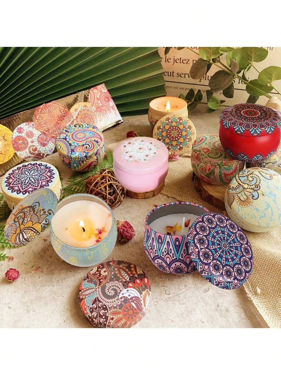 女士香薰蜡烛礼品套装：家居香薰蜡烛套装、4 支大豆蜡香薰蜡烛、浴缸缓解压力蜡烛、瑜伽香薰蜡烛、睡眠香薰蜡烛、生日礼物、周年纪念礼物、房间装饰、礼品 - 彩色 - 查看 1