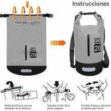 Bolsa Impermeable Bolsa Seca 10l 20l 30l Con Funda Impermeable Para Teléfono Correa Larga Ajustable Para El Hombro Mochila Impermeable Para Senderismo Y Deportes Acuáticos. Gris 10L - Gris - Ver 3