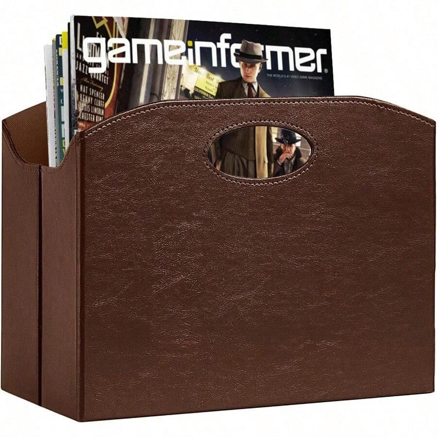 Estante plegable para revistas organizador de periodicos color cafe - marrón - Ver 1