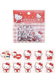 Sanrio 100张Hello Kitty、Kuromi、My Melody、Pochacco卡通贴纸，文具用品，生日礼物（部分贴纸随机发货）