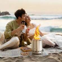 Tabel parte superior Fire Pit Mini Chimenea portatil para exteriores 7 pulgadas de mesa - 7.1''+plateado - Ver 7