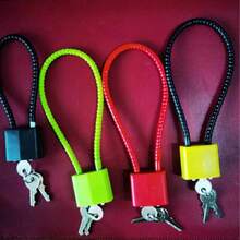 1pc Soft Steel Wire Rope Electric Bike Long Padlock, Suitable For Dormitory, Warehouse, Iron Gate, Gym, Locker, Suitcase, Toolbox, Anti-Theft Drawer Lock Hardware, Rust-Proof Waterproof Padlock - Multicolor - View 7