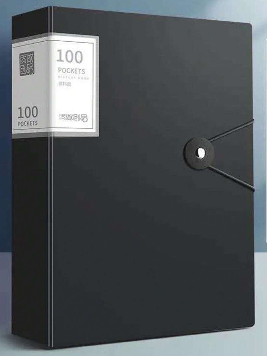 Plastic File Folder For School And Office, A4 Size, With 100 Envelopes And Snap Closure, 2242 - 2242 preto 100 pages - 查看 1