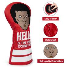 1 pieza Funda personalizada y creativa para cabeza de palo de golf, protector universal bordado de PU para eje de golf - Rojo - Ver 4