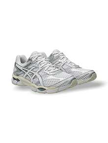 Asics Giày thể thao Gel-Cumulus 16 Unisex, thoáng khí, thấm hút mồ hôi, đa năng, logo chắc chắn, độ đàn hồi tốt, dễ giặt, thích hợp cho thể thao ngoài trời, chạy bộ, đi học hàng ngày, màu bạc trắng 1203A733-102 - Bạc/trắng - Xem 2