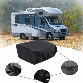 Copertura per condizionatore d'aria per roulotte e camper in tessuto Oxford 600D resistente, protettore nero per condizionatore d'aria da campeggio, compatibile con Dometic Brisk