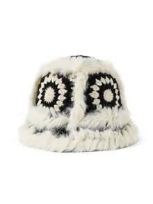 1pc Women's Fashionable Knitted Hat, Fluffy Tiger Head Bucket Hat, Cute & Flattering For Winter - Plush Knitted Hat - View 10
